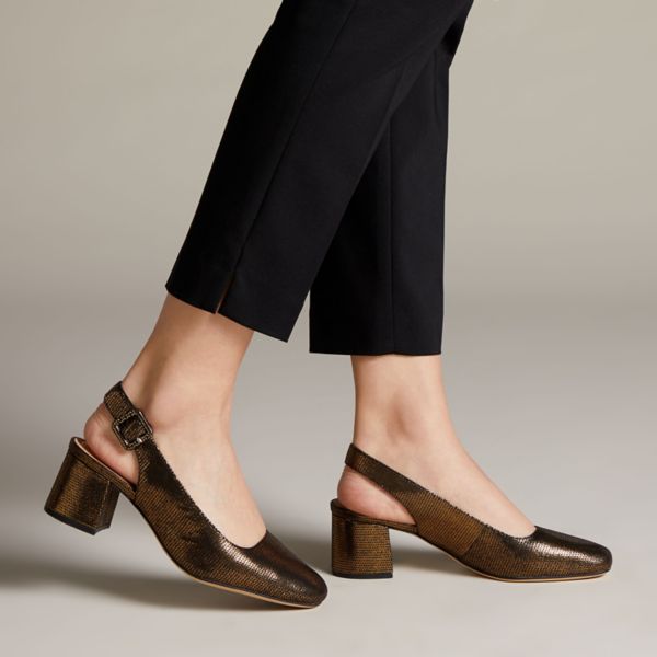 Clarks Womens Sheer Violet Heels Bronze | CA-1380956